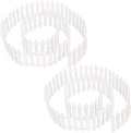 Prsildan Miniature Fairy Garden Fence, 40"(L) x 2"(H) DIY Wood Picket Fence Mini Ornament for Dollhouse (White, 2 Pack)