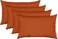RSH DECOR: Sunbrella Lumbar Throw Pillows Set of 4 | 20" x 12" | Water and Fade-Resistant Performance Fabric | Outdoor Pillow Covers with Down-Alternative Inserts | Canvas Rust