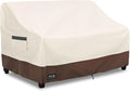 Outdoor 3-Seater Sofa Cover, Heavy Duty Patio Furniture Covers Waterproof, 76W x 33D x 32H Inches Patio Couch Cover Waterproof Couch Covers for Outdoor Furniture, Beige and Brown