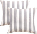 Pack of 2 Decorative Outdoor Throw Pillows 23" x 23" Square Garden Cushion for Patio Sofa Thick Cushion for Couch,Sofa,Grey Stripes