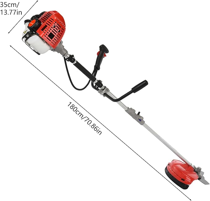 52cc 2-Stroke Gas Powered Weed Eater, Grass Trimmer 2 in 1 Weed Wacker 2.2KW 8500RPM Multi-Functional Gas String Trimmer for Home Garden