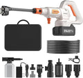 Cordless Pressure Washer Battery Powered; 1200PSI Cordless Power Washer with Brushless Motor, 4.0Ah Battery,6-in-1 Nozzle, 3 Power Level; Handheld Portable Pressure Washer Cordless (5022-WH1)