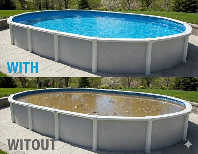 Premium Winter Pool Cover for Above Ground Oval Pool, 15' x 30' Ft., Aboveground Pools Winter Cover, 8-Year Warranty, Includes Winch and Cable, Strength & Durability, UV Protection