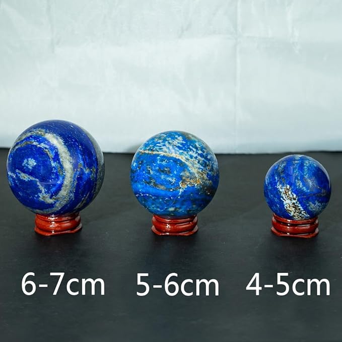 4-5cm/1.57-1.96inch Natural Crystal Ball Lapis Lazuli Polished Divination Ball Decorative Sphere Reiki Healing Crystals Ball Healing Stone Crafts (40-50mm, Lapis Lazuli)
