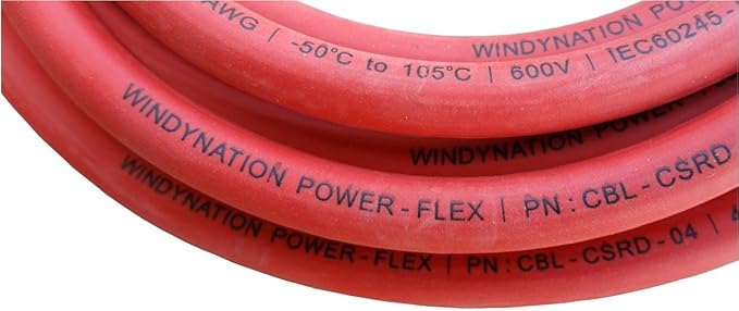 WindyNation 6 Gauge AWG (8 Feet Black + 8 Feet Red) Power Inverter Battery Cable Wire Kit for DC to AC Inverters RV, Car, Solar, Marine, Off-Grid