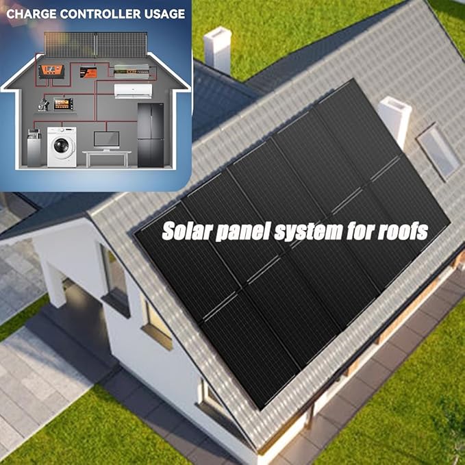200 Watts Solar Panel Kit, 12V/24V (2PCS 100W) Monocrystalline 30A Charge Controller 25% High-Efficiency PV Module for RV, Rooftop, Boats, Trailer, Vehicle, Caravan, Off-Grid System (200W)