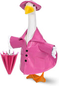 Raincoat Goose Outfit Porch Goose Clothes for 23" Lawn Outdoor Garden Yard Patio Statue Summer Decor (Pink)
