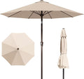 PatioKingdom Auto-Tilt 9FT Patio Umbrella Outdoor with 8 Sturdy Fiberglass Ribs,Market Table Umbrella for Pool,Backyard,Deck and Garden
