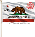 California Republic State State Flags 5x8Outdoor Heavy Duty Double Sided Nylon Vivid Color Anti-Fading with 3 Brass Grommets for Home/Company/Indoor Outdoor Decoration