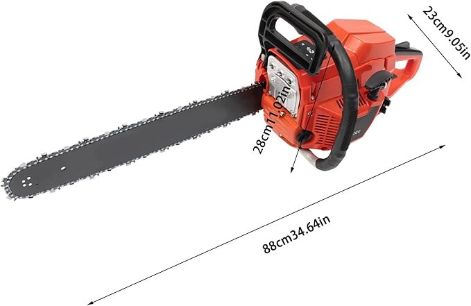 20 Inch Gas Chainsaw 52CC 2.2KW Petrol Chainsaw 2-Stroke Gas Chain Saws, Engine Chain Saw Set Gas Chainsaws for Cutting Wood Outdoor Home Farm Us (Red)