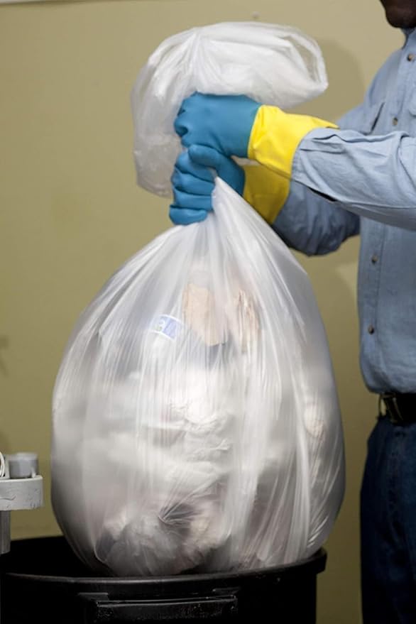 Aluf Plastics 45 Gallon 0.9 MIL Clear Garbage Bags - 36" x 47" - Pack of 400 - For Industrial, Healthcare, & Municipal