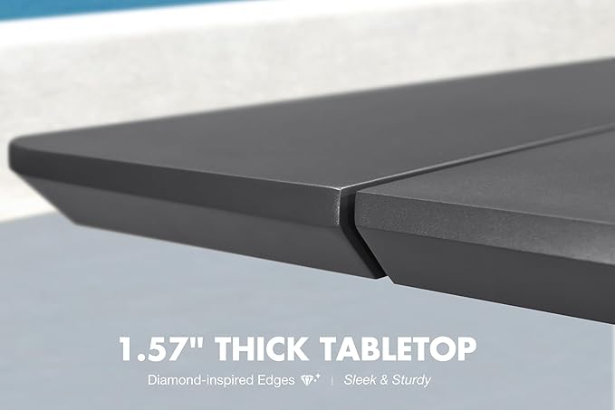 PURPLE LEAF Patio Furniture Set 10 Pieces Patio Seating with Ottoman Sofas Aluminum Furniture Outdoor Couch Sectional Set with Cushions and Aluminum Table Patio Conversation Sets Gray