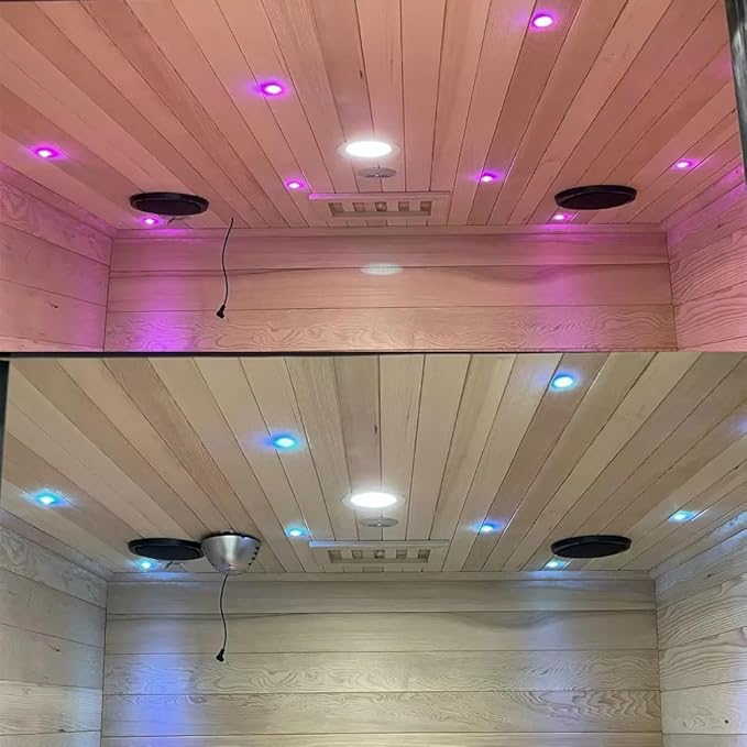 Full Spectrum Infrared Sauna for 3 Person, Upgraded WiFi Control Indoor Canadian Hemlock Wood Home Spa Saunas with Red Light Therapy, Speaker, Oxygen bar, Reading & 7-Color Starry Light, 2100W, 220V