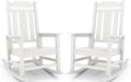 SERWALL Oversized Rocking Chair Set of 2 Outdoor, HDPE Outdoor Rocking Chair Set of 2, White