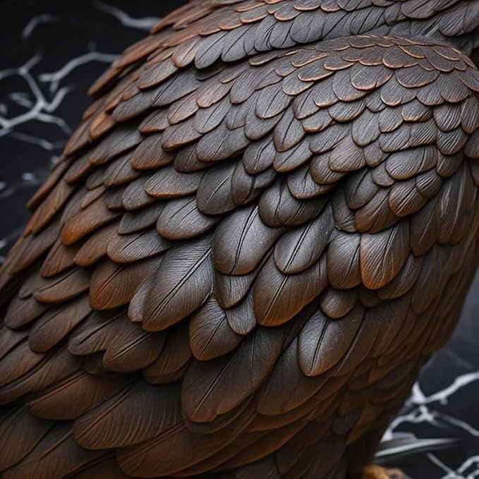 Bald Eagle Statue Outdoor - Large American Eagle Figurine, Garden Sculpture for Outside, Yard, Lawn Decor, Hand-Painted Weather-Resistant Resin, 24.4-Inch