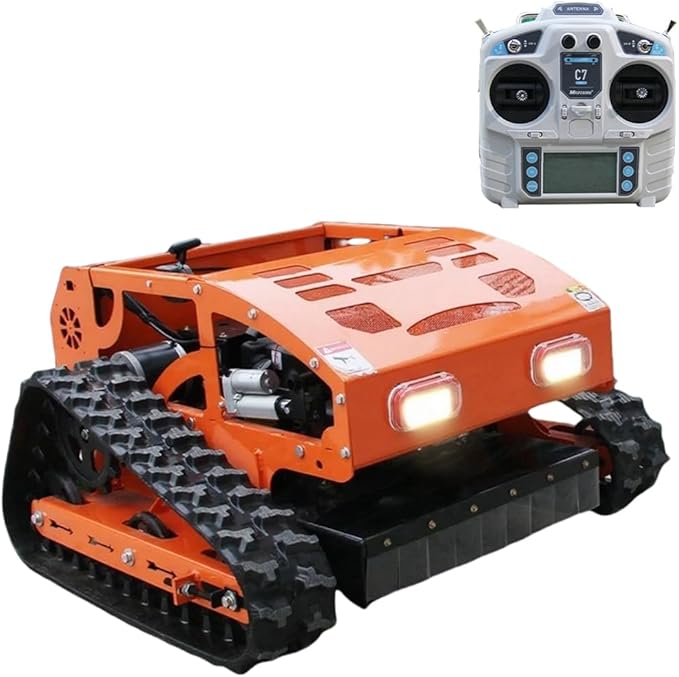 DIGMIGHT9 HP Gas RC Robotic Lawn Mower with Snow Plow - Remote Control Lawn Mower Robot, 600m Range, 21.6" Cutting Width for Slopes, Orchards & Commercial Use (Orange)