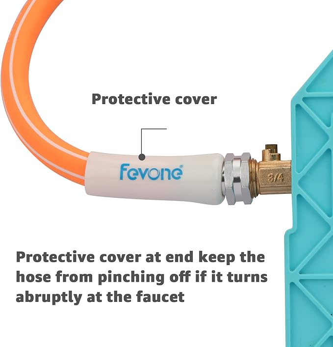 Fevone Garden Hose 25 ft., Lightweight Hybrid Water Hose, Flexible and Durable, Leak-Free Connections