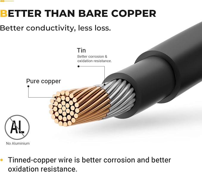 BougeRV 40 Feet 8AWG Solar Extension Cable with Female and Male Connector with Extra Pair of Connectors Solar Panel Adaptor Kit Tool (40FT Red + 40FT Black)