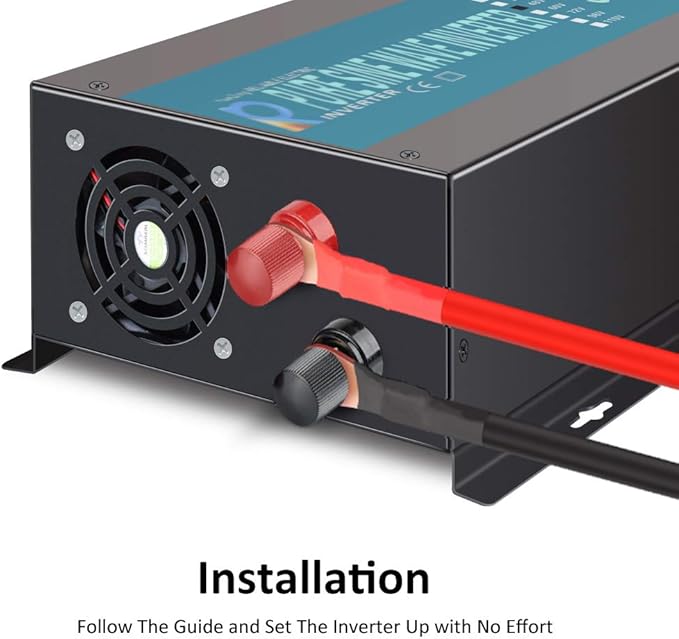 WZRELB Pure Sine Wave Inverter 600Watt 12V DC to 120V AC Power Converter 1200W Surge