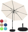 Sundale Outdoor 10 ft Patio Umbrella with Sand Bag Umbrella Base Included, Outdoor Umbrella with Tilt and Crank, Beige