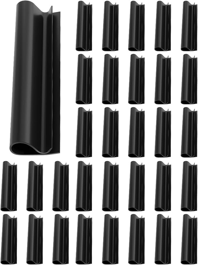 48 Pcs 4.7" Winter Pool Cover Clips - Pool Closing Kit for Above Ground Steel Wall Pools, Wind Guard Clamps for Securing Cover Tightly(Black)