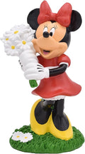 Disney Minnie Mouse Picking Daisies Everyday Outdoor Garden Statue, 6 inches Tall, Officially Licensed Disney Product
