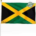Jamaica Jamaican Flag 3x5 ft Outdoor, Double Sided 3 Ply Heavy Duty National Flag for JM, 100% Quality Polyester Jamaican Banner with Brass Grommets 4 Rows Stitches
