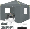 COBIZI Canopy Tent, 10x10 Pop Up Canopy Tent with Sidewalls and Roll-up Ventilated Windows with Mosquito net, Ez Outdoor Commercial Instant Gazebo Tent for Party Waterproof with Carrybag