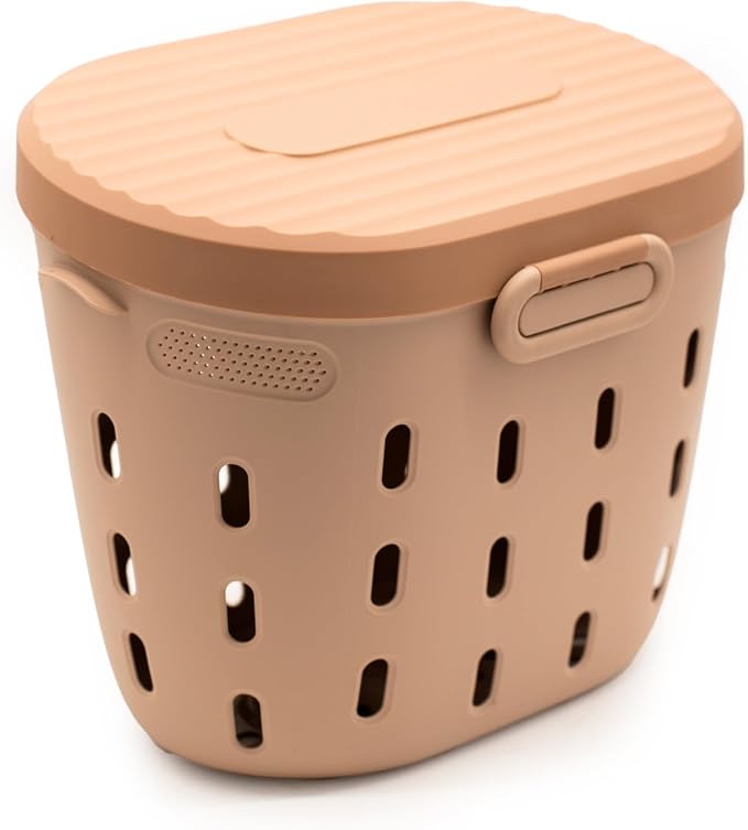 Vego Garden In-Ground Worm Composter Outdoor Farm Compost Bin 7 Gallons BPA-Free Composting System for Raised Garden Beds Tawny Brown, Twin Pack