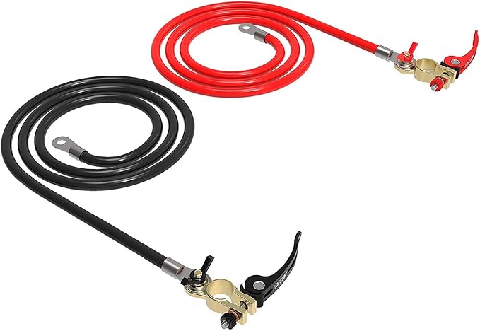 EDECOA 3 Gauge AWG 5 Feet Pure Copper Battery Cables Inverter Cables with Battery Terminals Connectors for Car, Power Inverter, RV, Boat