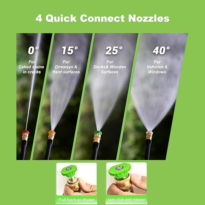 Pressure Cleaner 4800 PSI Power Cleaners Electric Powered with 33ft Pressure Hose, 4 Nozzle and Foam Cannon, Powercleaners for Home, Cars, Patio, Navy Blue