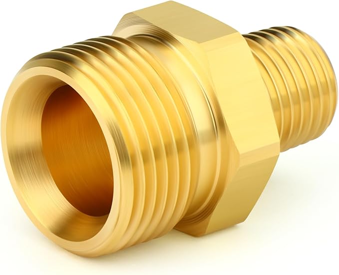 GASHER 2Pcs Brass M22 Pressure Washer Fitting,M22-14mm Male x 1/4"NPT Male Thread Fittings,For Pressure Washer Hose