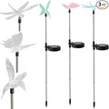 Outdoor Solar Powered LED Garden Light Landscape Lighting Waterproof Multicolor Color Changing Stake Light for Patio Yard Pathway Flowerbed Lawn Christmas Decorations Butterfly Dragonfly Hummingbird