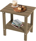 OTSUN 2-Tier Small Patio Tables for Outside or Indoor(Latte Brown)