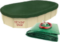Buffalo Blizzard Ripstopper 15 ft x 24 ft Oval Winter Pool Cover | Green Heavy Duty Cover for Above Ground Swimming Pools | Easy to Install | Cold & UV Resistant | Shields from Seasonal Debris