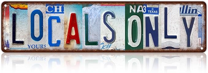Vintage Locals Only Wall Decor Street Signs Home Bar Coffee Metal Tin Signs 16 x 4 Inches