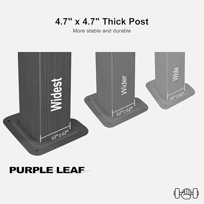PURPLE LEAF 13' X 13' Gazebo with Galvanized Steel Hardtop Roof Patio Gazebo for Outdoor Lawn and Garden Permanent Pavilion Grey