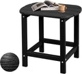 Plawdlik Hdpe Outdoor Adirondack Side Table, Wooden Textured, Set for Patio, Garden, Porch, Pool Composite Patio, Backyard, Bathroom and Indoor, Maintenance & Weather Resistant(Black)