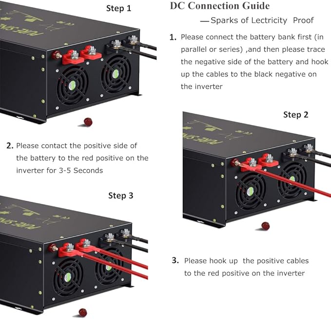 WZRELB Pure Sine Wave 5000W (10000W Surge) 12V Power Inverter DC to AC Power - Solar, RV (RBP-500012)