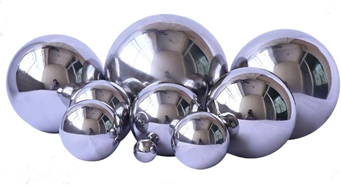 Pack of 2, Stainless Steel Hollow Gazing Ball Mirror Polished Shiny Sphere for Home Garden Ornament (4 Inch)