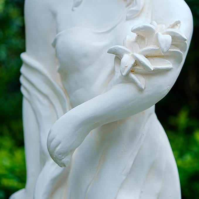 Outdoor Large Nymph Statue, 51Inch Garden Sculpture Decor, Roman Pillar Goddess of Greek Mythology Roman Style for Patio Yard Lawn Porch