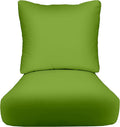 RSH Décor: Indoor Outdoor Deep Seating Chair Cushion with Pillow Back | All Weather Polyester Fabric | Seat 25” W x 25” D & Back 25” W x 21” H | Kiwi Green