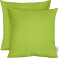 RSH DECOR: Sunbrella Square Throw Pillows Set of 2 | 24" x 24" | Water and Fade-Resistant Performance Fabric | Outdoor Pillow Covers with Down-Alternative Inserts | Made in USA (Canvas Macaw Green)