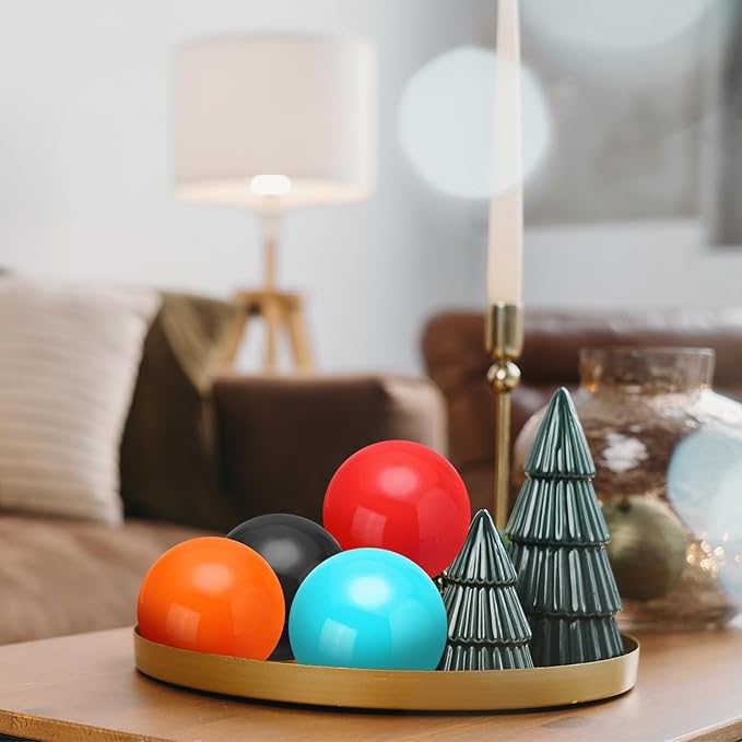 uxcell 2 Pcs Gazing Globe Decor Ball 3.5 Inch 90mm Reflective Garden Sphere Polished Hollow Ball, Seamless Stainless Steel Gazing Ball, Smooth Mirror Globe for Garden Home Decor, Red