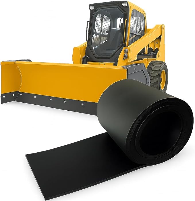 SIMOND STORE - Rubber Snow Plow Cutting Edge – Heavy Duty 120" x 6" x 1" Snow Plow Deflector Smooth & Surface-Safe Snow Clearing - Fit for ATV, Tractors, Skid Steers & UTVs Snow Pusher Cutting Edge