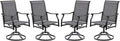 Patio Swivel Chairs Set of 4, Outdoor Dining Chairs with Textilene, Swivel & Rocker Metal Outdoor Patio Dining Chairs All-Weather for Backyard, Grey Fabric with Black Frame