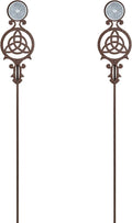 Touch of Class Pathways Reflective Driveway Marker Stake Set of Two for Outdoor Use | Celtic Knot Emblem Design | Personalized Tall Reflector Set of 2 | Weathered Bronze Durable Finish