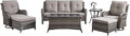 HUMMUH Outdoor Furniture Patio Furniture Set 7 Pieces Wicker Outdoor Sectional Sofa with Swivel Rocking Chairs,Patio Ottomans,Coffee Table,Side Table