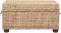 Pemberly Row Modern 42" Kubu Wicker/Rattan Storage Trunk in Tan