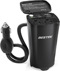 BESTEK 200W Car Power Inverter, Car Plug Adapter Outlet Converter with 2 AC Outlets, Dual 4.5A USB Charging Ports, Cup Holder Car Inverter with Cigarette Lighter Socket for Laptop, Computer